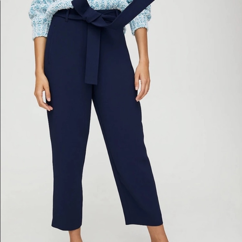 Aritzia tie front pants classic navy size 6